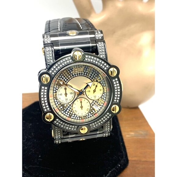 JBW Men's Watch JB-6215-10B 10 YR Anniversary Phantom 1.96ctw Diamond Quartz - Picture 14 of 15